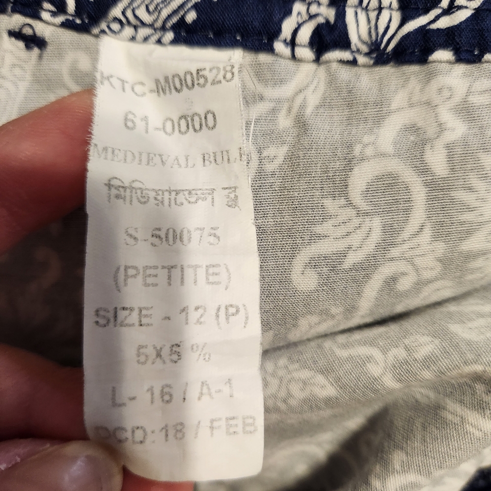 Karon Scott Petites Size 12p Navy/white Skort - Picture 5 of 7